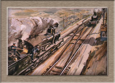 Croisement de trains remorqués par des coupe Vent -1942